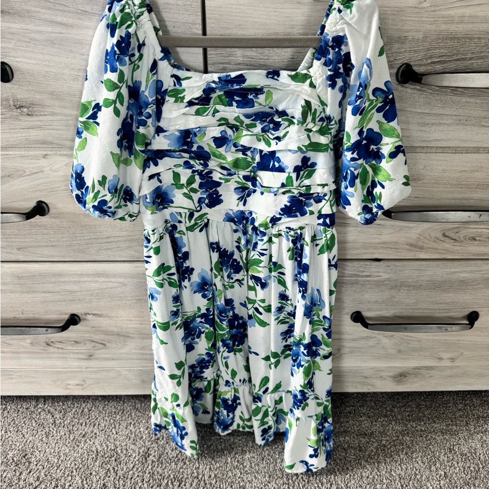 The Children's Place Blue and Green Floral Midi Dress